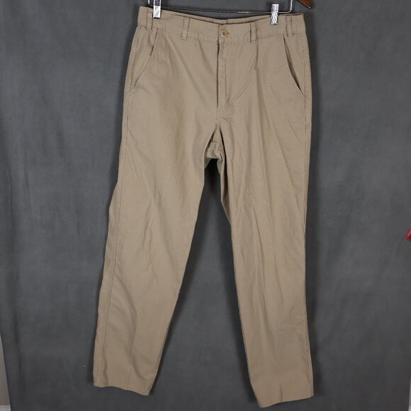 Vintage Patagonia Duck Pants Mens 33x34 Fits 32x33 Khaki Canvas Hiking 90s - Picture 1 of 15